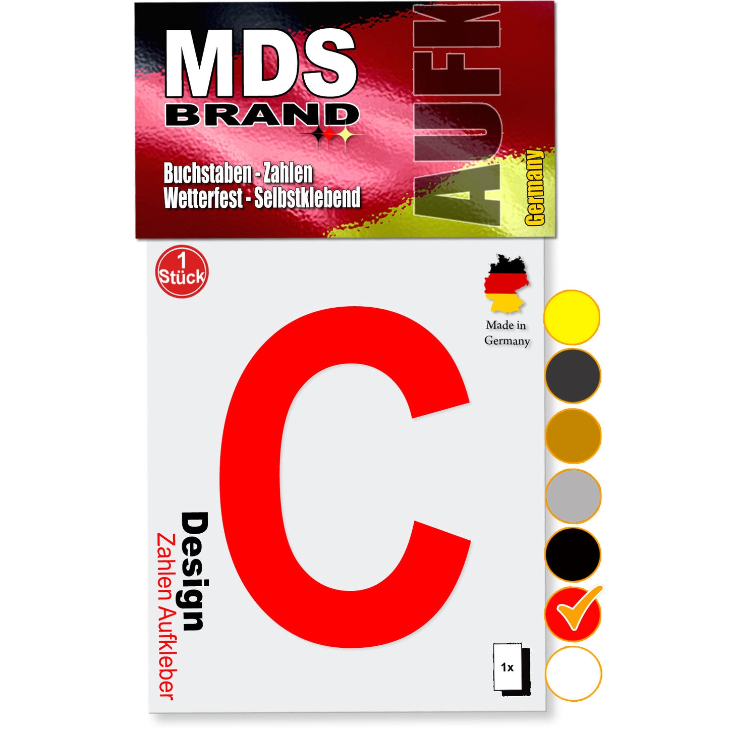 10cm Design Buchstaben Aufkleber Selbstklebende Klebebuchstaben | Wetterfest Alphabet zum Aufkleben für Briefkasten, Auto, Mülltonne, Vinyl Buchstaben für Außen & Innen Rot