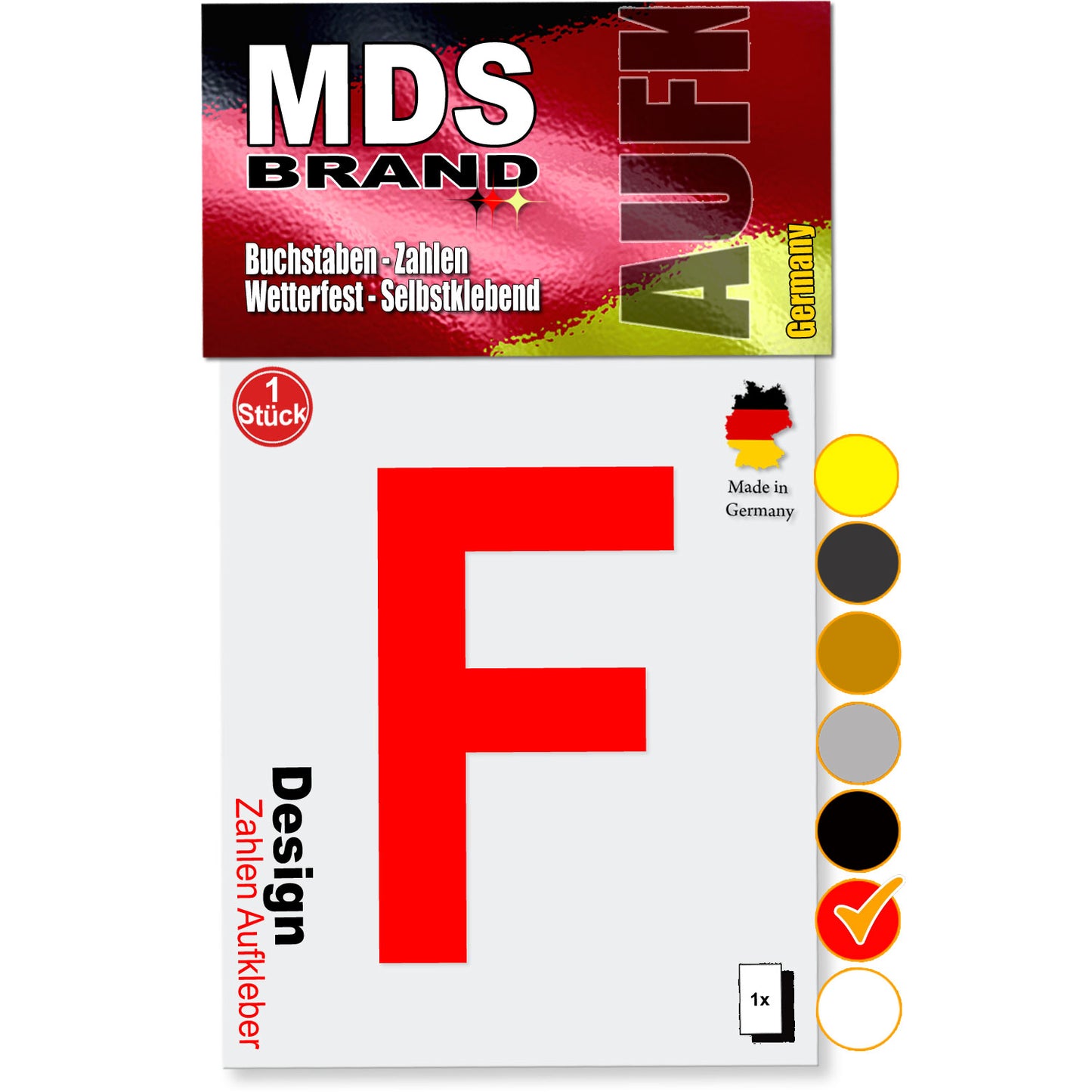 10cm Design Buchstaben Aufkleber Selbstklebende Klebebuchstaben | Wetterfest Alphabet zum Aufkleben für Briefkasten, Auto, Mülltonne, Vinyl Buchstaben für Außen & Innen Rot