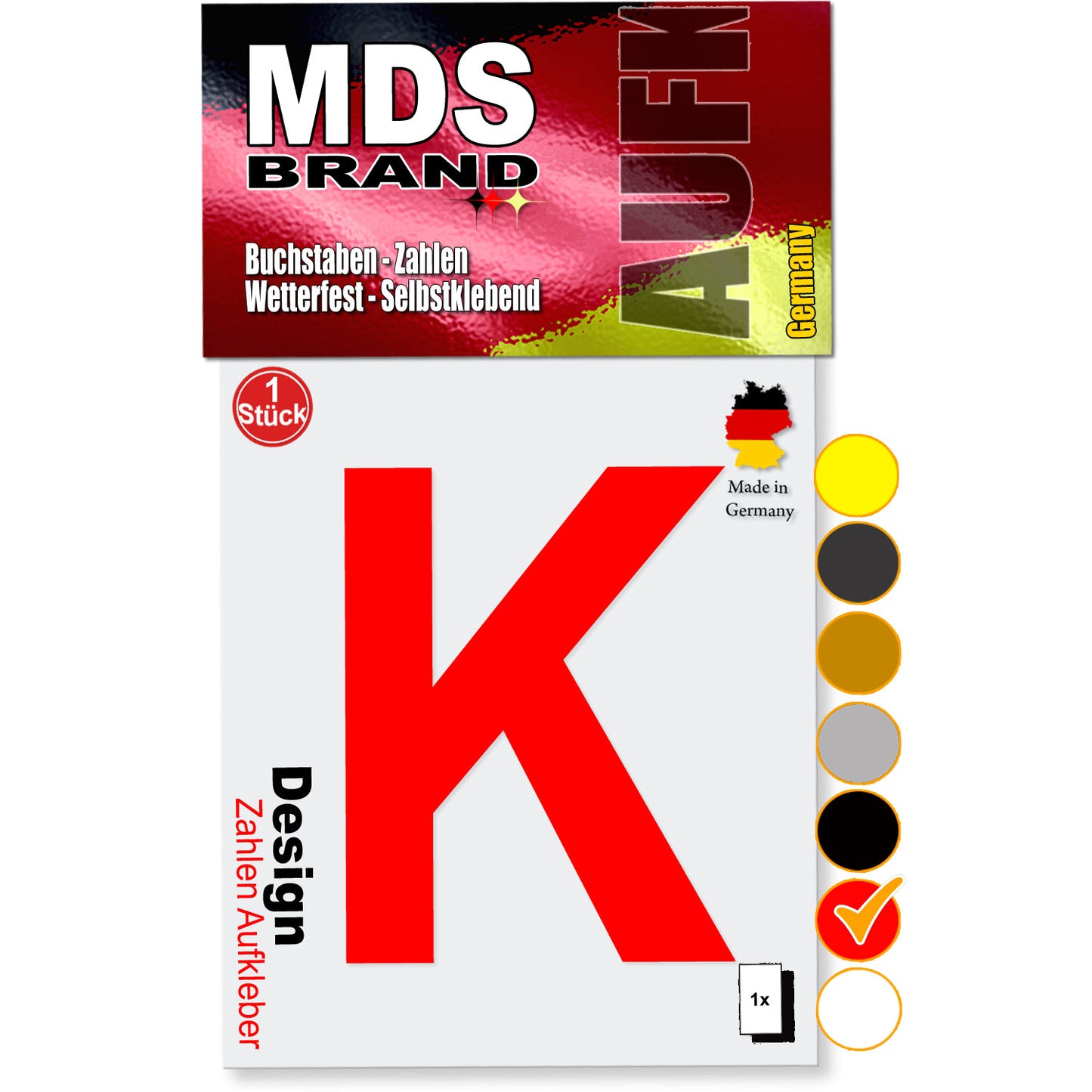 10cm Design Buchstaben Aufkleber Selbstklebende Klebebuchstaben | Wetterfest Alphabet zum Aufkleben für Briefkasten, Auto, Mülltonne, Vinyl Buchstaben für Außen & Innen Rot