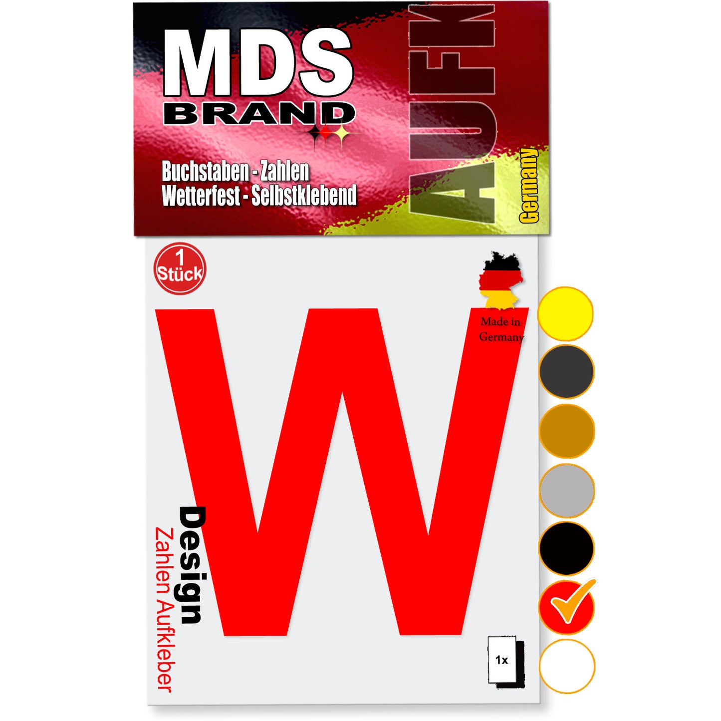10cm Design Buchstaben Aufkleber Selbstklebende Klebebuchstaben | Wetterfest Alphabet zum Aufkleben für Briefkasten, Auto, Mülltonne, Vinyl Buchstaben für Außen & Innen Rot