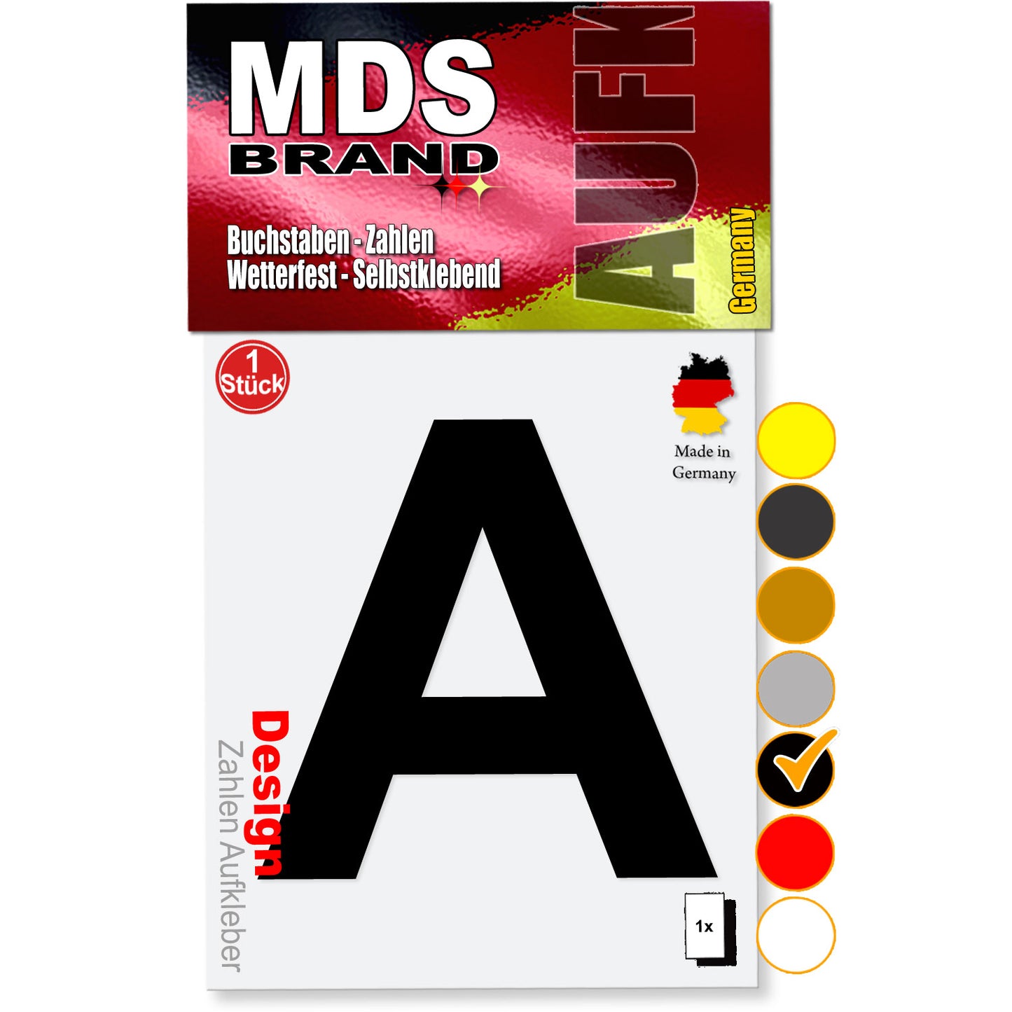 10cm Design Buchstaben Aufkleber Selbstklebende Klebebuchstaben | Wetterfest Alphabet zum Aufkleben für Briefkasten, Auto, Mülltonne, Vinyl Buchstaben für Außen & Innen Schwarz