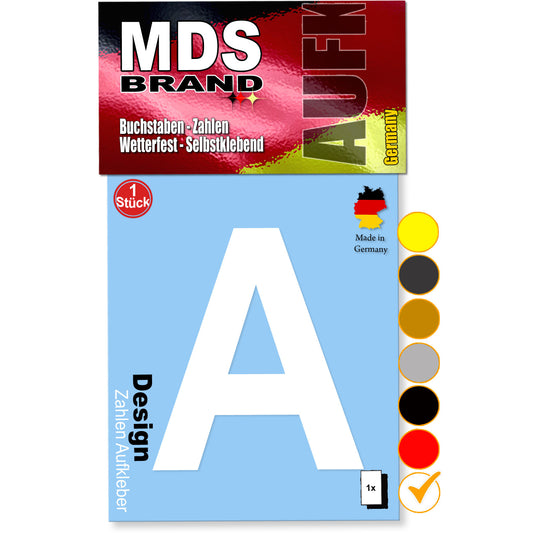 10cm Design Buchstaben Aufkleber Selbstklebende Klebebuchstaben | Wetterfest Alphabet zum Aufkleben für Briefkasten, Auto, Mülltonne, Vinyl Buchstaben für Außen & Innen Weiss