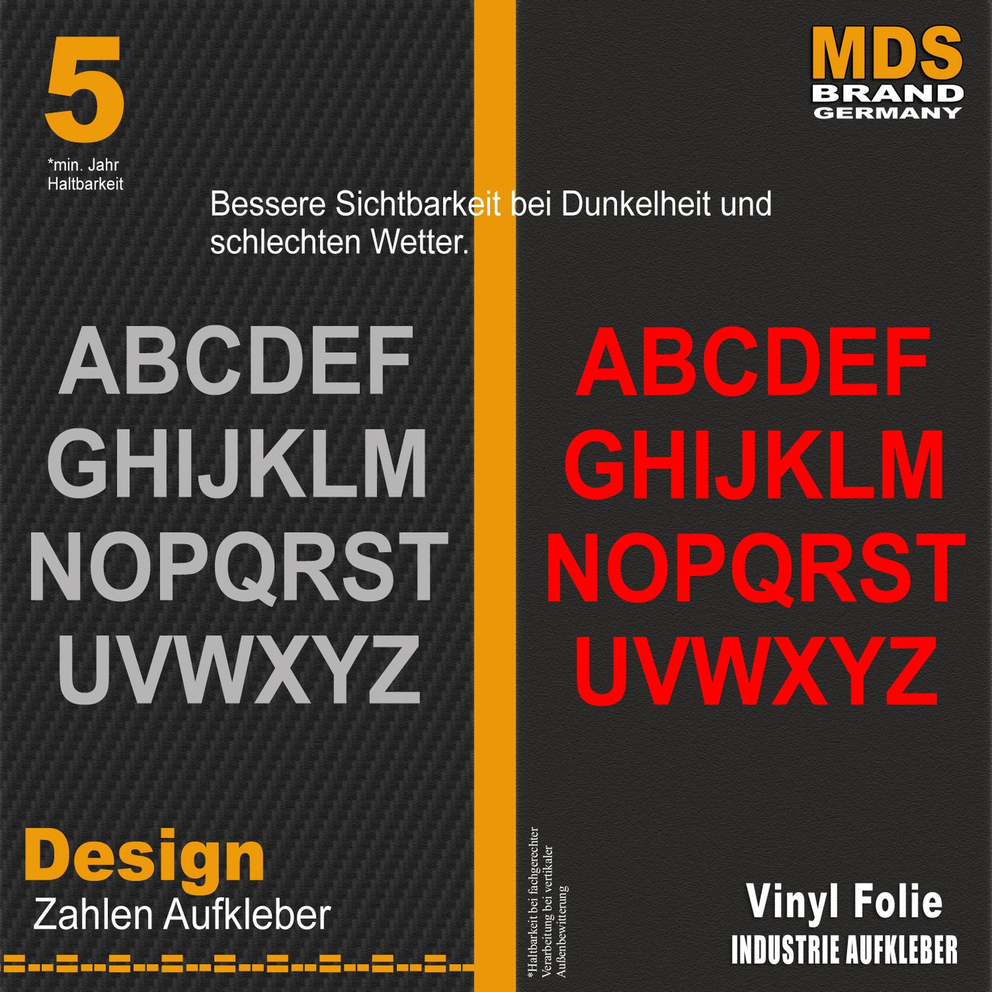 10cm Design Buchstaben Aufkleber Selbstklebende Klebebuchstaben | Wetterfest Alphabet zum Aufkleben für Briefkasten, Auto, Mülltonne, Vinyl Buchstaben für Außen & Innen Silber
