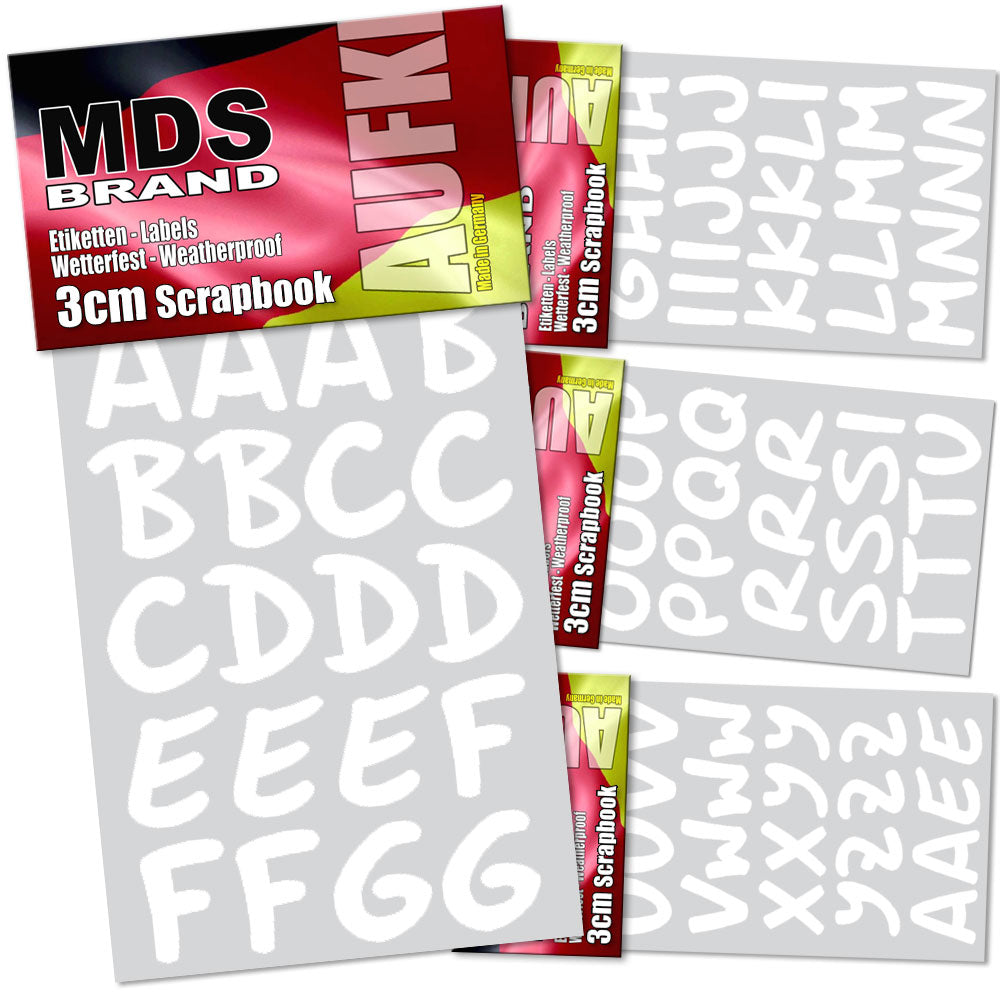 3cm Buchstaben zum beschriften, Großbuchstaben sind Wetterfest Klebebuchstaben einfach zum basteln - gestalten u. Verzierung von Einladungskarten und Briefkasten