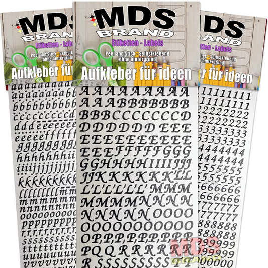 8mm Buchstaben Schrägschrift zum aufkleben einfach zum basteln und gestalten von Scrapbook & Karten