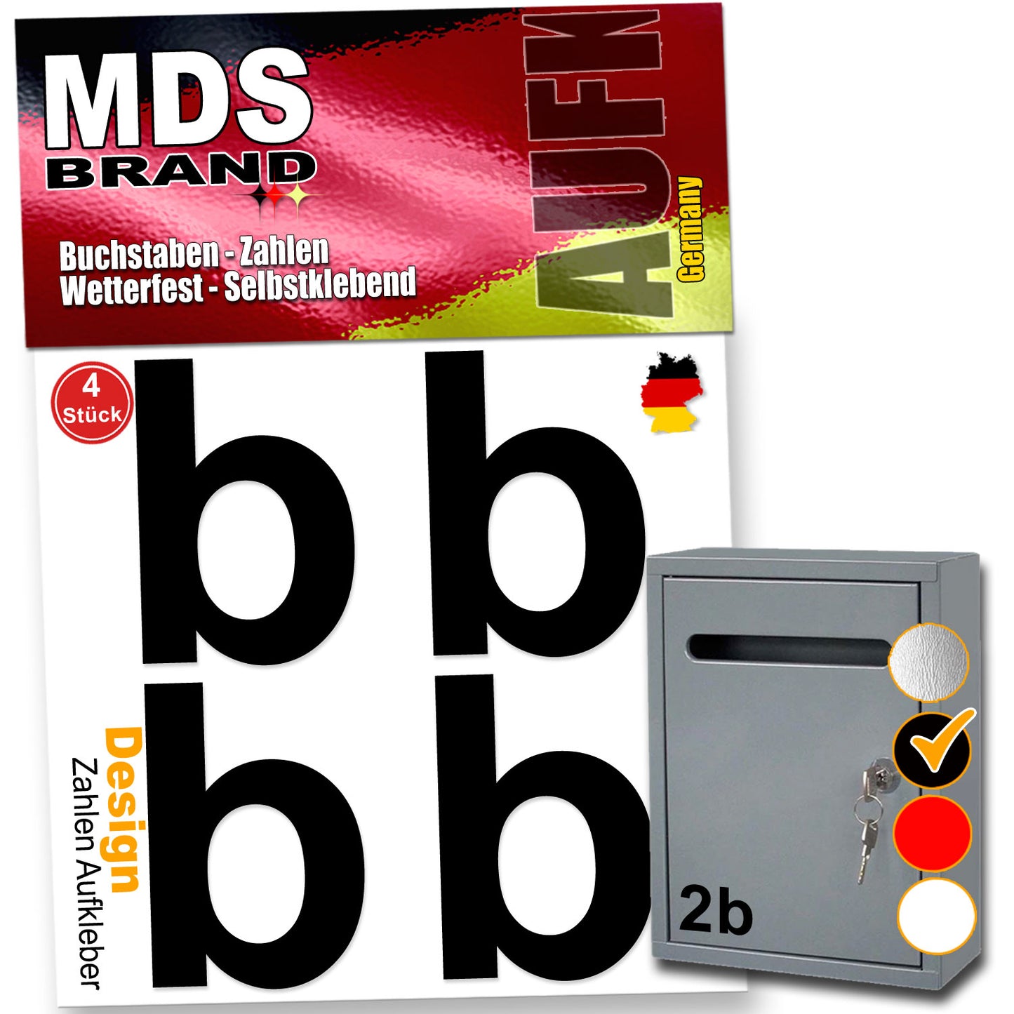 5cm Design Zahlen Aufkleber Selbstklebende Klebezahlen | Vinyl Hausnummern zum Aufkleben für Briefkasten, Mülltonnen, Hausnummer für Außen & Innen Schwarz