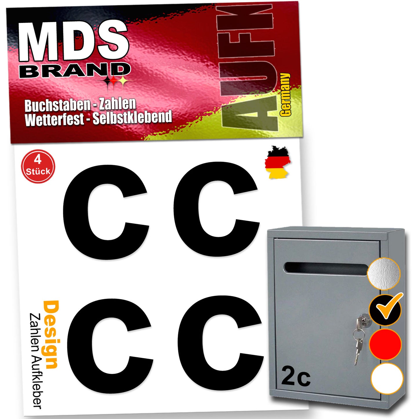 5cm Design Zahlen Aufkleber Selbstklebende Klebezahlen | Vinyl Hausnummern zum Aufkleben für Briefkasten, Mülltonnen, Hausnummer für Außen & Innen Schwarz