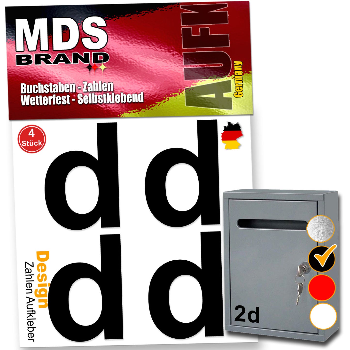 5cm Design Zahlen Aufkleber Selbstklebende Klebezahlen | Vinyl Hausnummern zum Aufkleben für Briefkasten, Mülltonnen, Hausnummer für Außen & Innen Schwarz