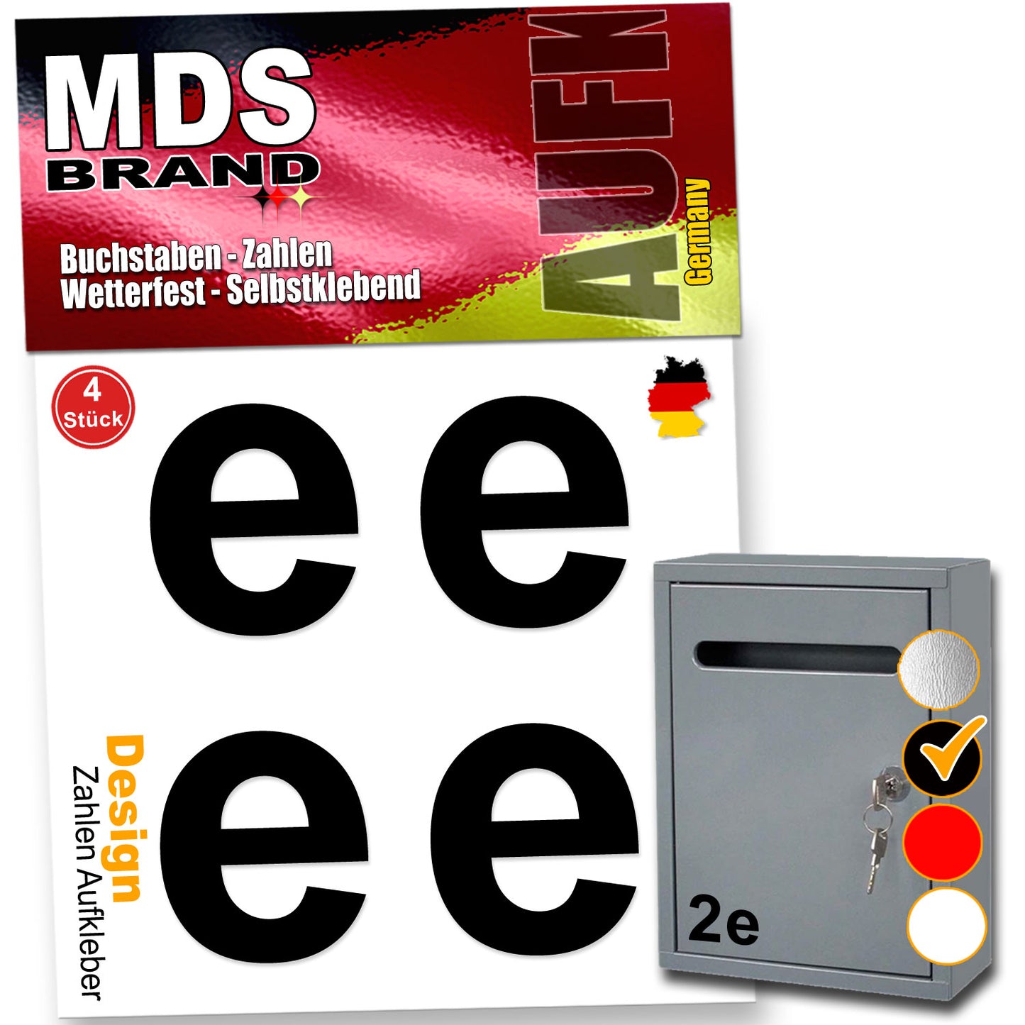 5cm Design Zahlen Aufkleber Selbstklebende Klebezahlen | Vinyl Hausnummern zum Aufkleben für Briefkasten, Mülltonnen, Hausnummer für Außen & Innen Schwarz