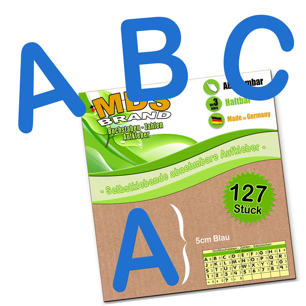 A-Z 5cm Buchstaben Aufkleber & Zahlen 6-Farben | Selbstklebende & Matt – neu positionierbar, einfach zum basteln & gestalten, Ideal für Scrapbook, Schaufenster & DIY-Projekte