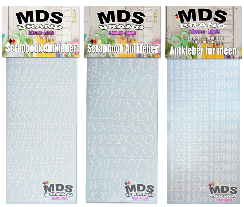 1,5cm Buchstaben zum aufkleben einfach zum basteln und gestalten von Scrapbook & Karten