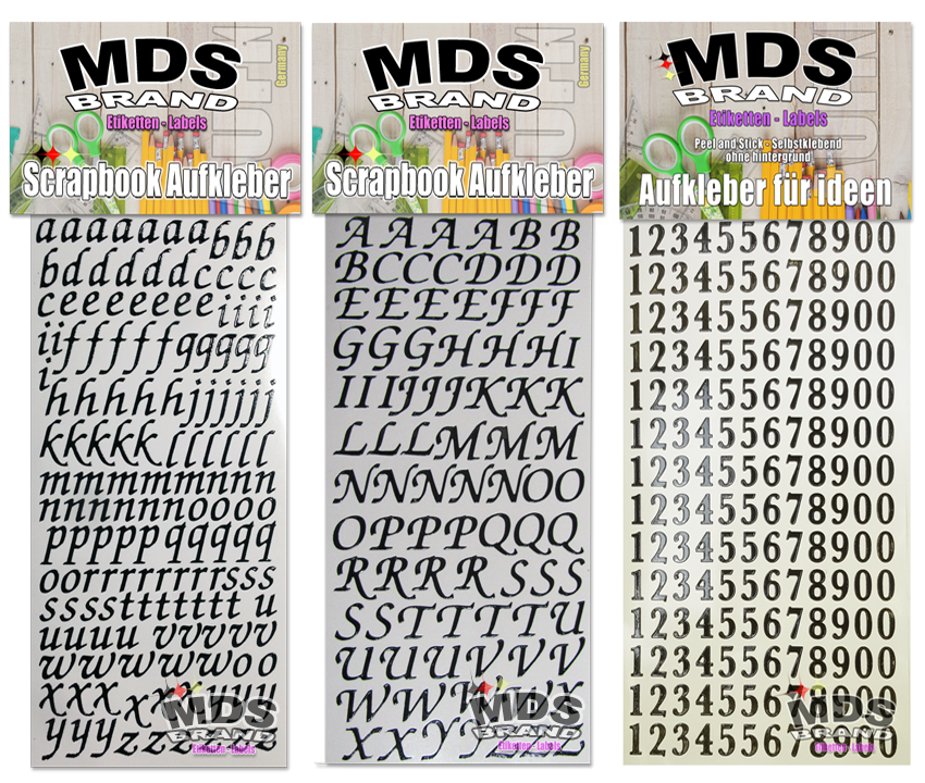 1,5cm Buchstaben zum aufkleben einfach zum basteln und gestalten von Scrapbook & Karten