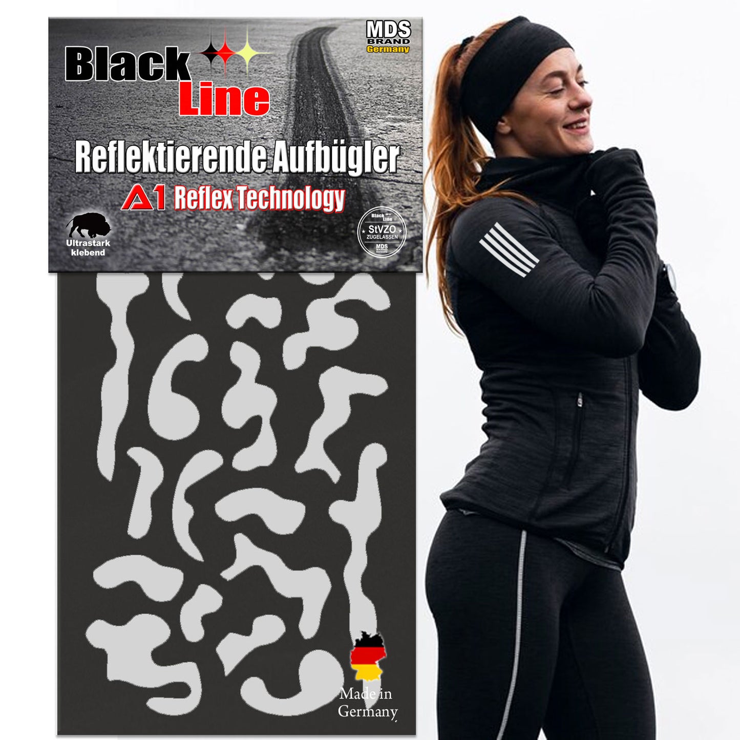 Reflektierende Aufbügler -Camo- Set - Reflektoren Kinderkleidung - Hohe Sichtbarkeit - Optimierte Haftung für Kleidung oder Schulranzen