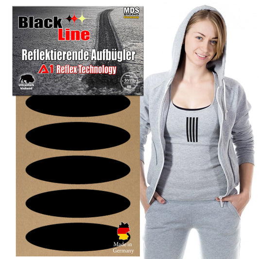 Reflektierende Aufbügler Set - Reflektoren Kinderkleidung - Hohe Sichtbarkeit - Optimierte Haftung für Kleidung oder Schulranzen - 6x Oval