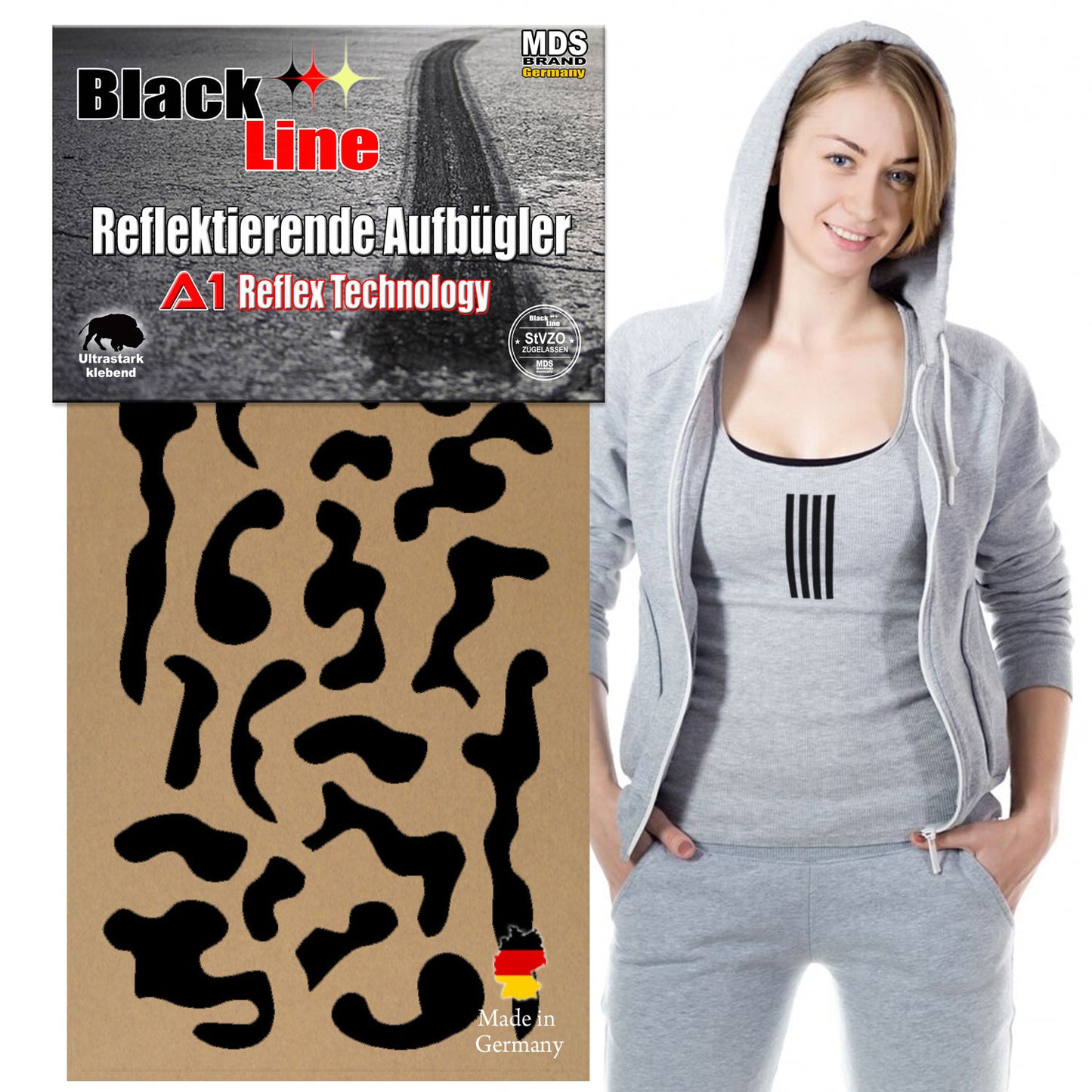 Reflektierende Aufbügler -Camo- Set - Reflektoren Kinderkleidung - Hohe Sichtbarkeit - Optimierte Haftung für Kleidung oder Schulranzen