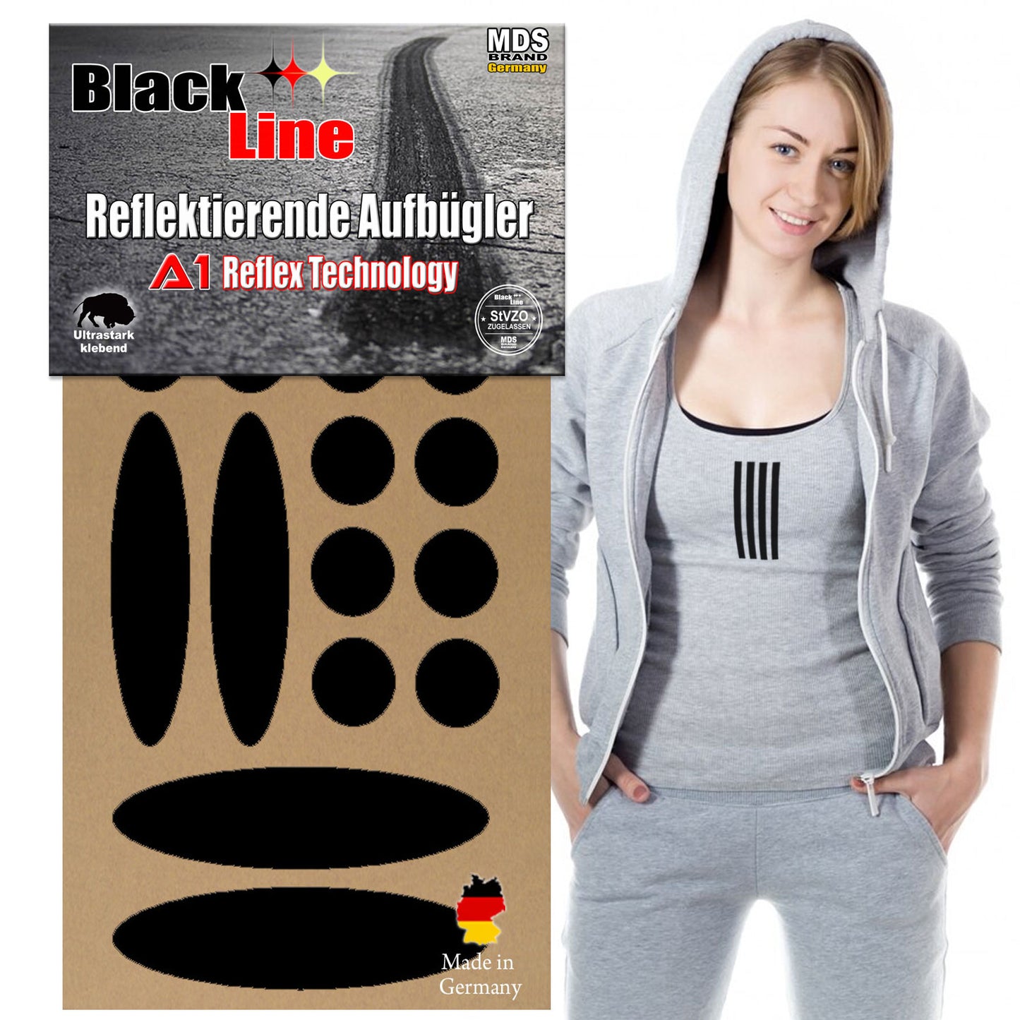 Reflektierende Aufbügler Set - Reflektoren Kinderkleidung - Hohe Sichtbarkeit - Optimierte Haftung für Kleidung oder Schulranzen - Oval-Dots