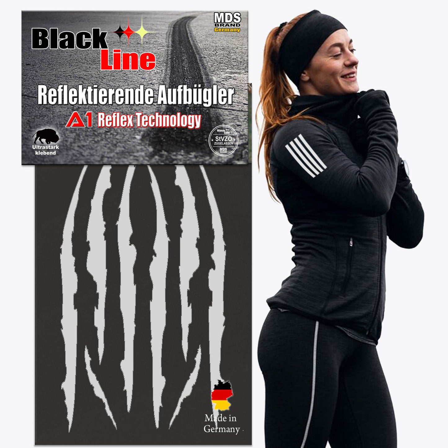 Reflektierende Kleidung Aufbügler Set - Rips - Hohe Sichtbarkeit - Optimierte Haftung für Kleidung oder Schulranzen