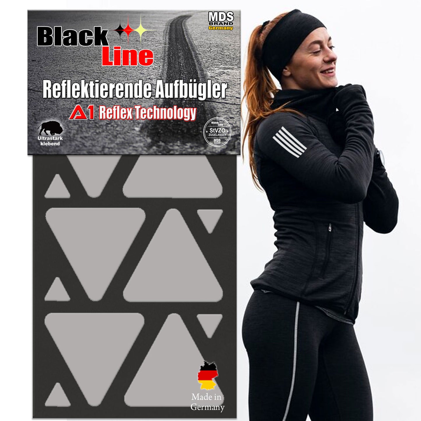 Reflektierende Aufbügler -Dreieck- Set - Reflektoren Kinderkleidung - Hohe Sichtbarkeit - Optimierte Haftung für Kleidung oder Schulranzen