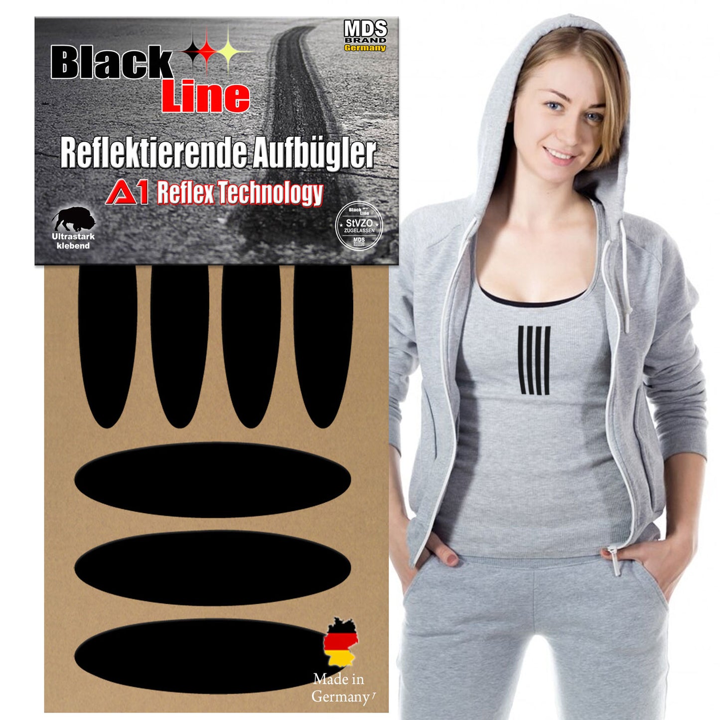 Reflektierende Aufbügler Set - Reflektoren Kinderkleidung - Hohe Sichtbarkeit - Optimierte Haftung für Kleidung oder Schulranzen - 7x Oval
