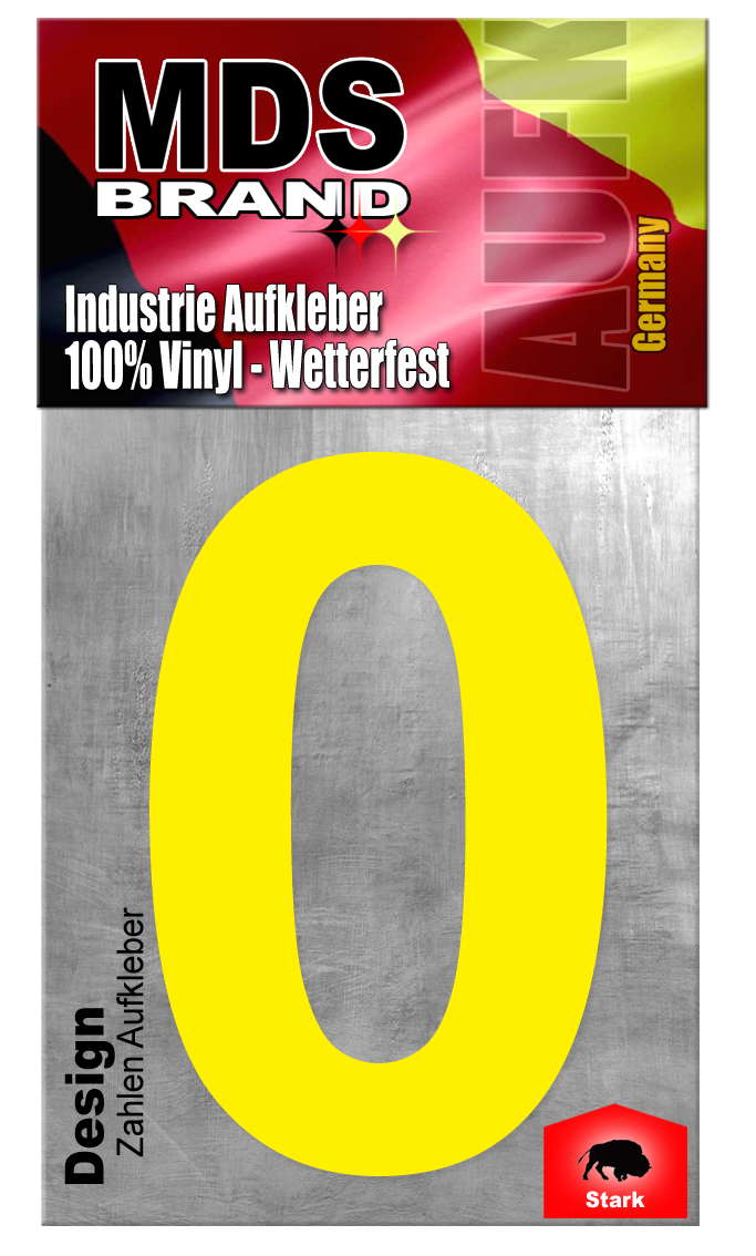 Design 20cm Zahlen Aufkleber GELB | Selbstklebende hausnummern zum aufkleben | Klebezahlen für Mülltonne, Briefkasten & Hausnummer | Optimal für Außen & Innen, klebeziffer