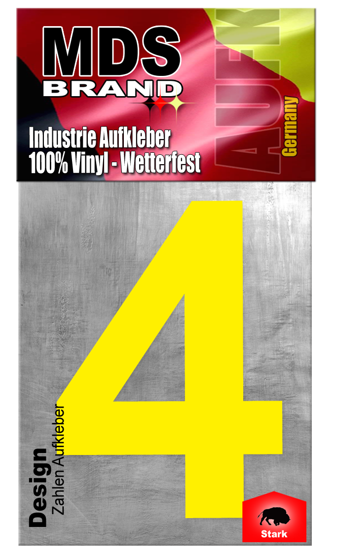 Design 20cm Zahlen Aufkleber GELB | Selbstklebende hausnummern zum aufkleben | Klebezahlen für Mülltonne, Briefkasten & Hausnummer | Optimal für Außen & Innen, klebeziffer