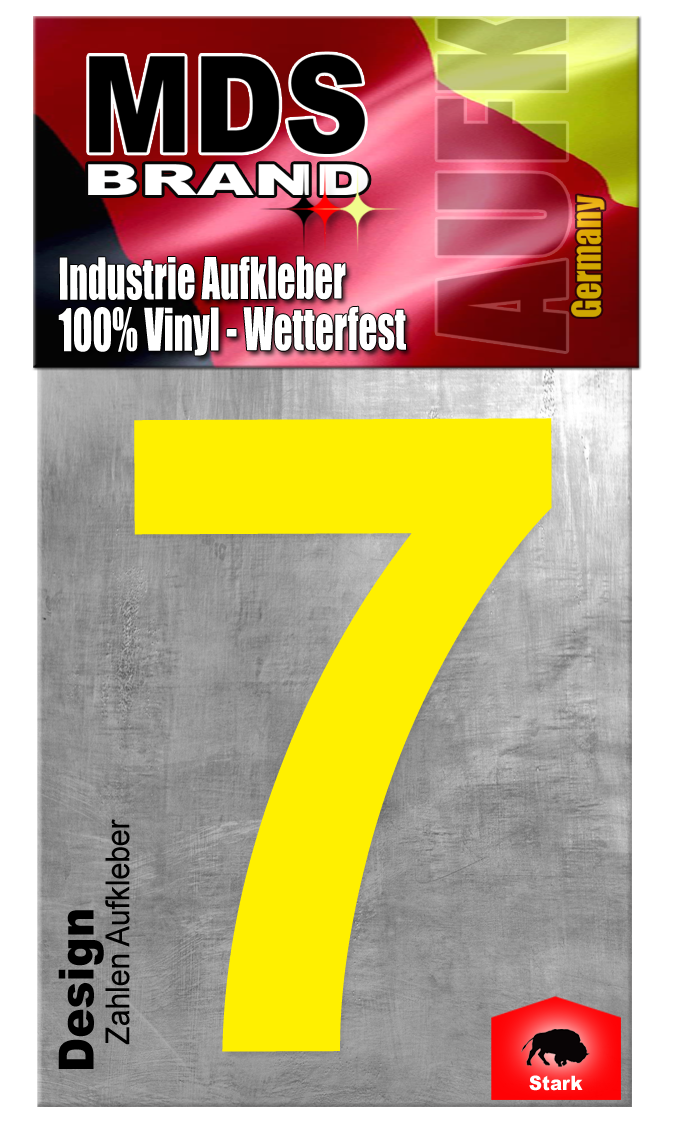 Design 20cm Zahlen Aufkleber GELB | Selbstklebende hausnummern zum aufkleben | Klebezahlen für Mülltonne, Briefkasten & Hausnummer | Optimal für Außen & Innen, klebeziffer