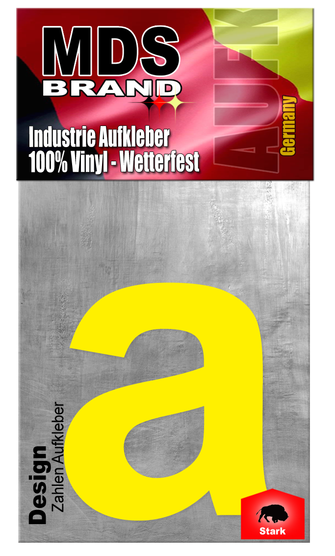 Design 20cm Zahlen Aufkleber GELB | Selbstklebende hausnummern zum aufkleben | Klebezahlen für Mülltonne, Briefkasten & Hausnummer | Optimal für Außen & Innen, klebeziffer