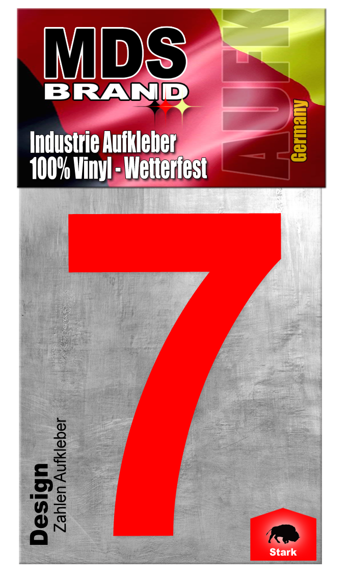 Design 20cm Zahlen Aufkleber ROT | Selbstklebende hausnummern zum aufkleben | Klebezahlen für Mülltonne, Briefkasten & Hausnummer | Optimal für Außen & Innen, klebeziffer
