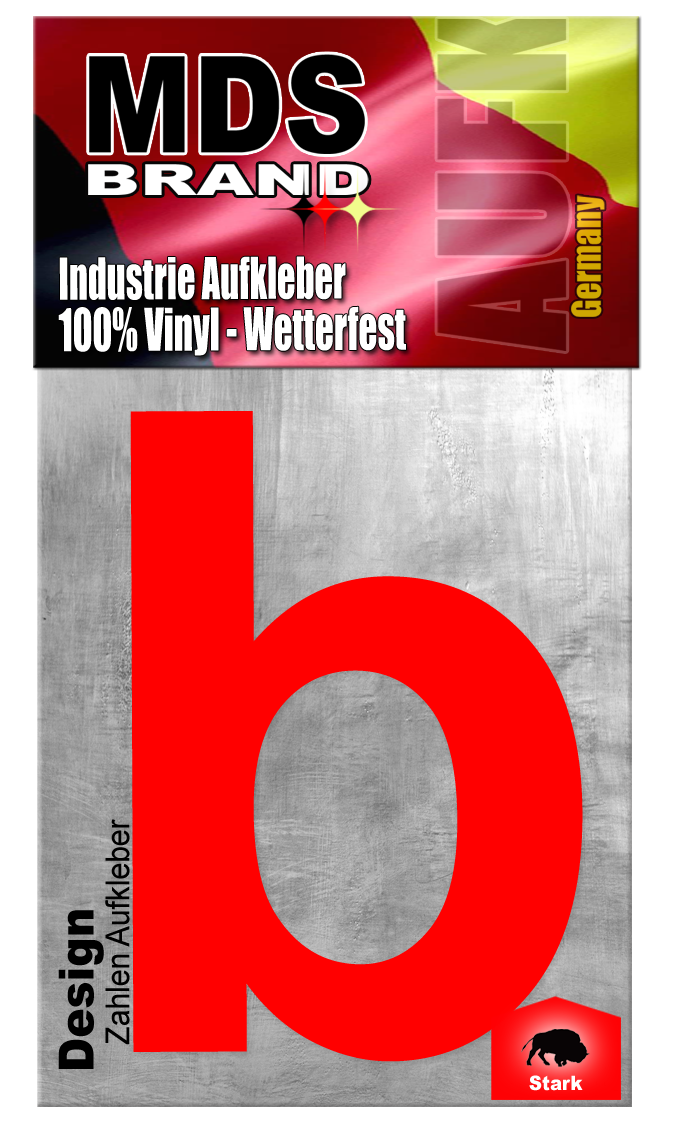 Design 20cm Zahlen Aufkleber ROT | Selbstklebende hausnummern zum aufkleben | Klebezahlen für Mülltonne, Briefkasten & Hausnummer | Optimal für Außen & Innen, klebeziffer