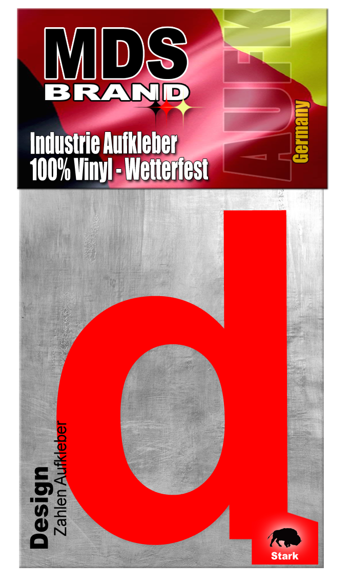 Design 20cm Zahlen Aufkleber ROT | Selbstklebende hausnummern zum aufkleben | Klebezahlen für Mülltonne, Briefkasten & Hausnummer | Optimal für Außen & Innen, klebeziffer