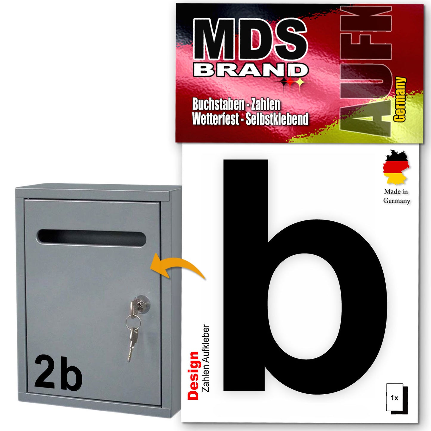 10cm Design Zahlen Aufkleber | Selbstklebende Klebezahlen für Briefkasten, Mülltonne, Hausnummer Aufkleber für Außen & Innen Schwarz