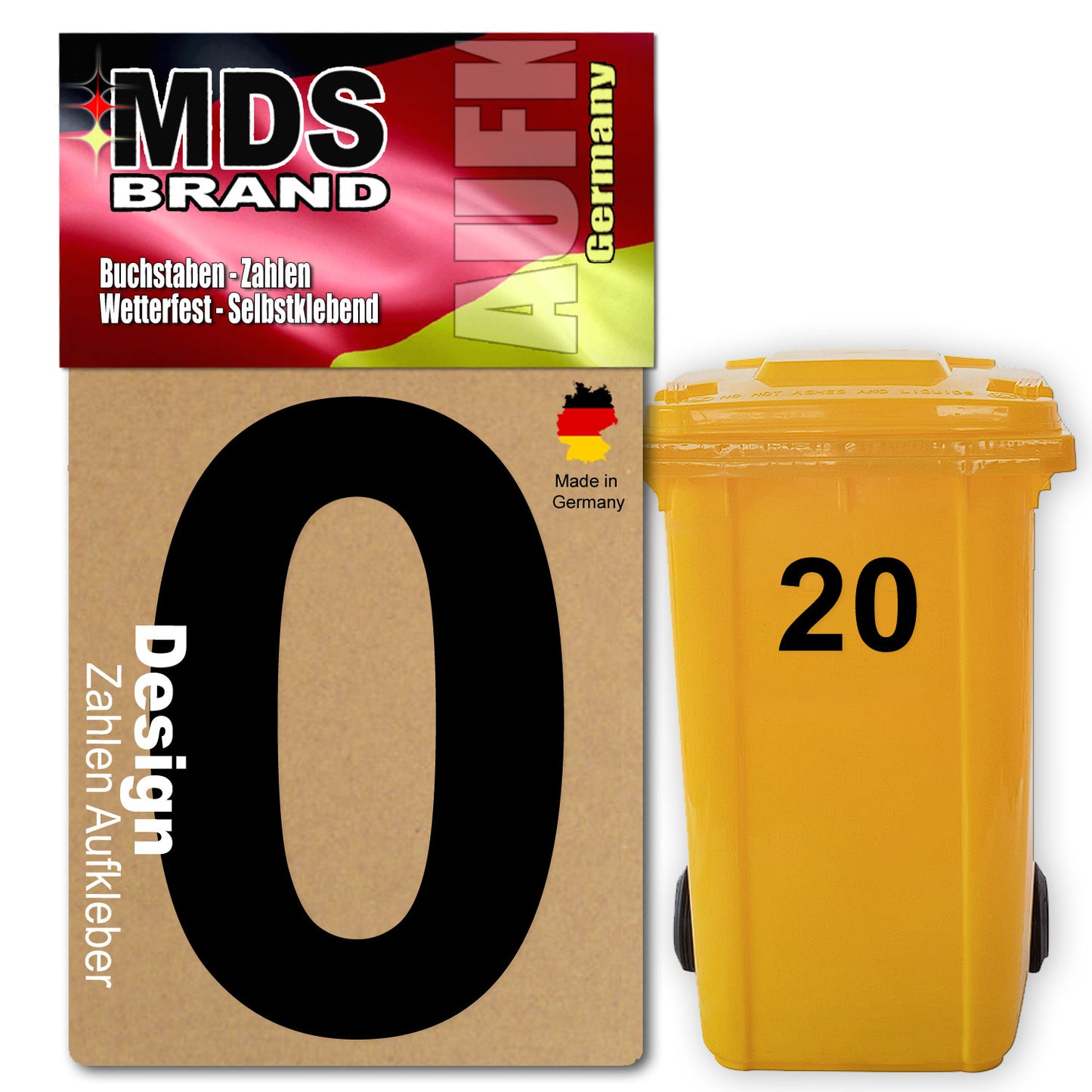 Design 15cm Zahlen Aufkleber Selbstklebende Klebezahlen für Briefkasten, Mülltonne & Hausnummeren Aufkleber für Außen & Innen