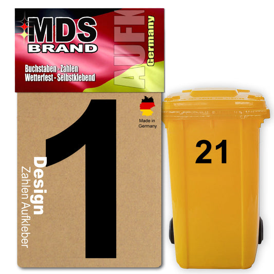 Design 15cm Zahlen Aufkleber Selbstklebende Klebezahlen für Briefkasten, Mülltonne & Hausnummeren Aufkleber für Außen & Innen