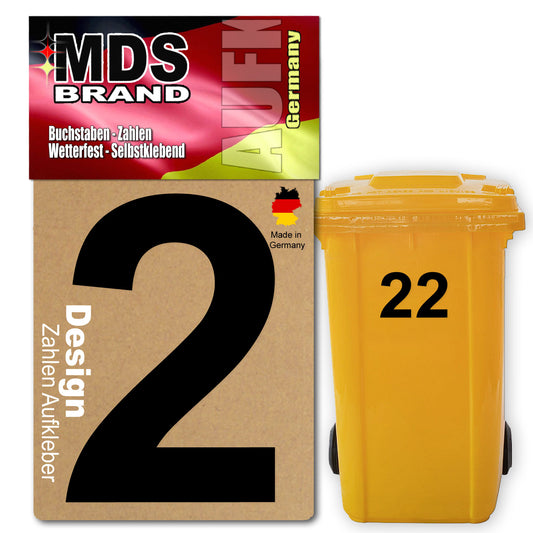 Design 15cm Zahlen Aufkleber Selbstklebende Klebezahlen für Briefkasten, Mülltonne & Hausnummeren Aufkleber für Außen & Innen