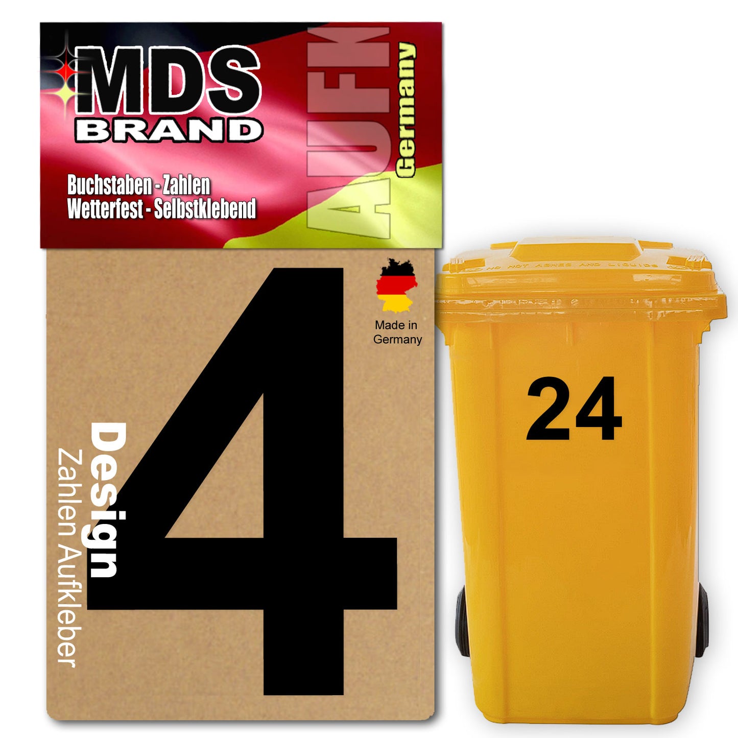 Design 15cm Zahlen Aufkleber Selbstklebende Klebezahlen für Briefkasten, Mülltonne & Hausnummeren Aufkleber für Außen & Innen