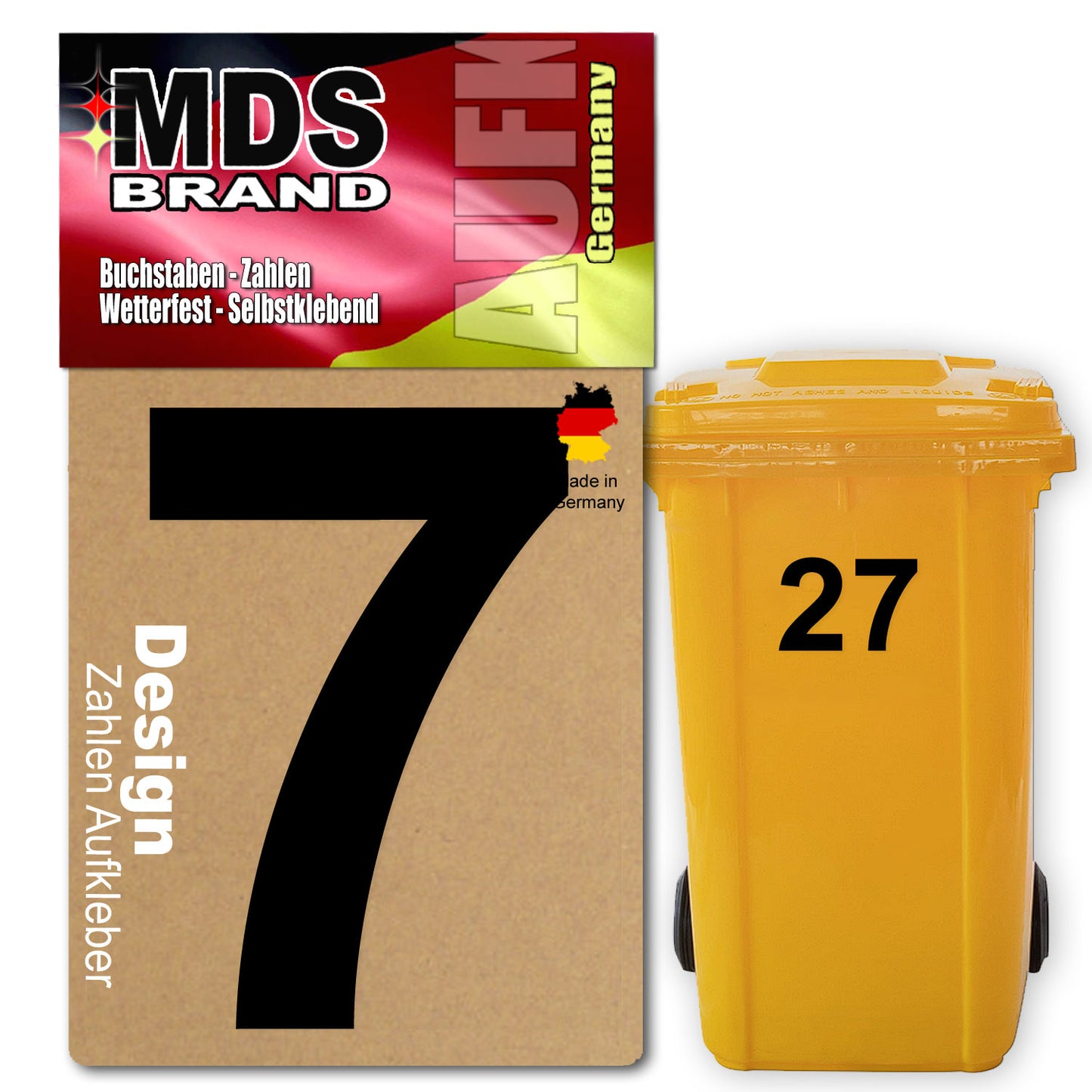 Design 15cm Zahlen Aufkleber Selbstklebende Klebezahlen für Briefkasten, Mülltonne & Hausnummeren Aufkleber für Außen & Innen