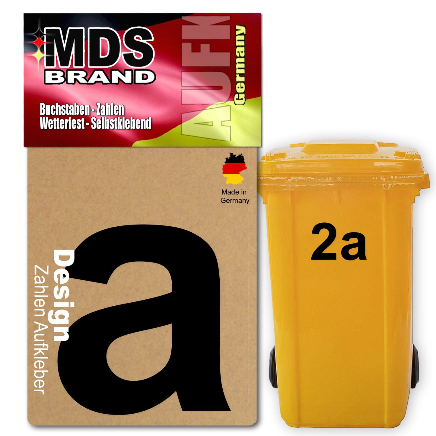 Design 15cm Zahlen Aufkleber Selbstklebende Klebezahlen für Briefkasten, Mülltonne & Hausnummeren Aufkleber für Außen & Innen