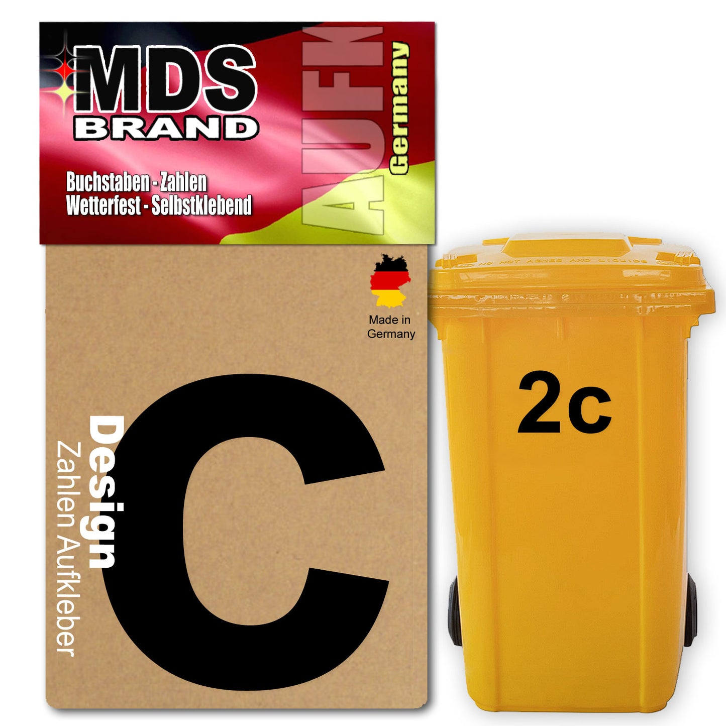 Design 15cm Zahlen Aufkleber Selbstklebende Klebezahlen für Briefkasten, Mülltonne & Hausnummeren Aufkleber für Außen & Innen
