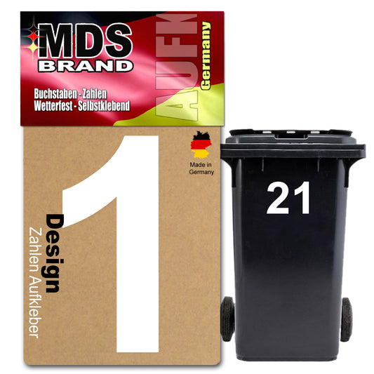 Design 15cm Zahlen Aufkleber Selbstklebende Klebezahlen für Briefkasten, Mülltonne & Hausnummeren Aufkleber für Außen & Innen
