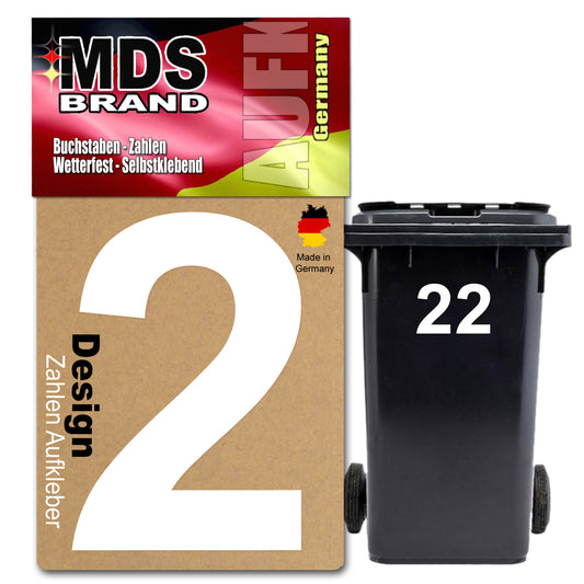 Design 15cm Zahlen Aufkleber Selbstklebende Klebezahlen für Briefkasten, Mülltonne & Hausnummeren Aufkleber für Außen & Innen