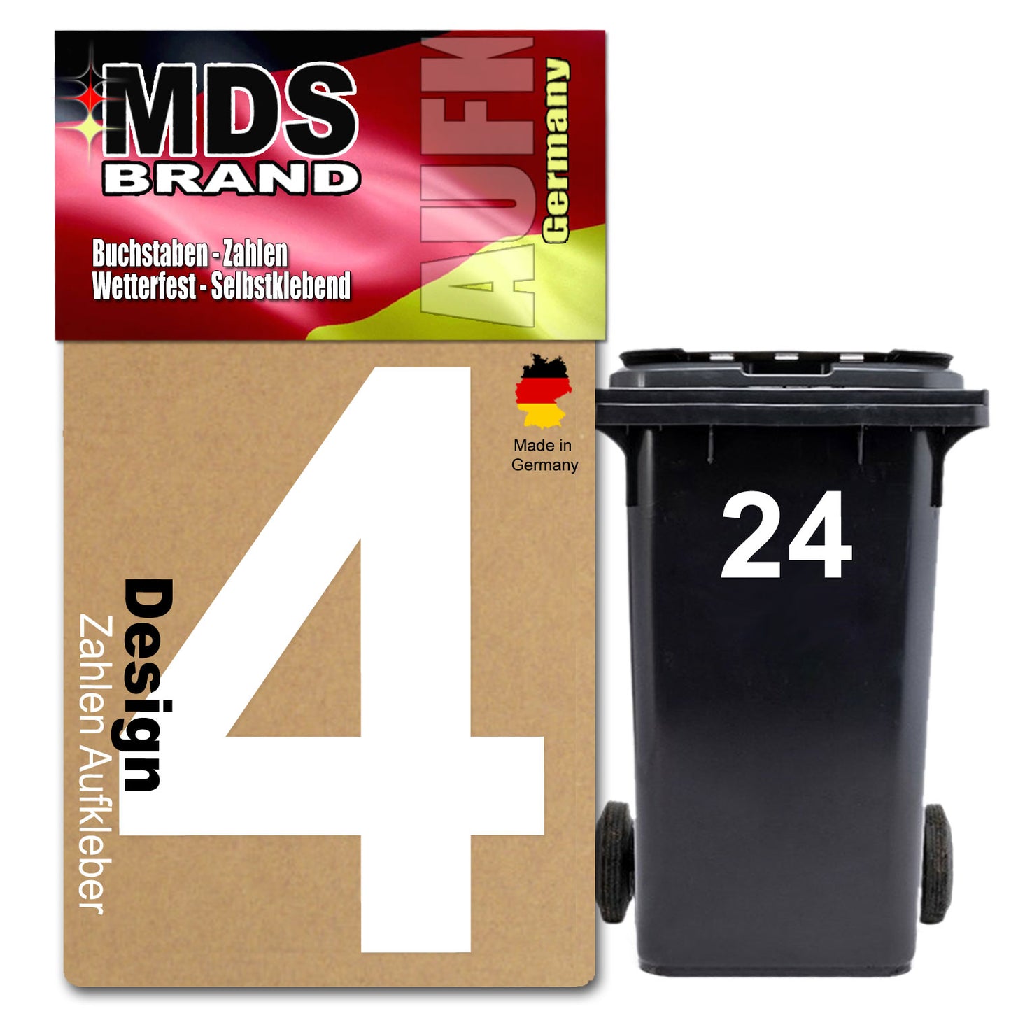 Design 15cm Zahlen Aufkleber Selbstklebende Klebezahlen für Briefkasten, Mülltonne & Hausnummeren Aufkleber für Außen & Innen