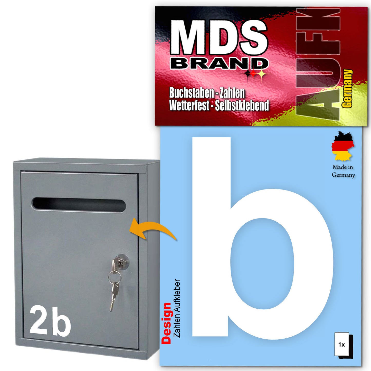 10cm Design Zahlen Aufkleber | Selbstklebende Klebezahlen für Briefkasten, Mülltonne, Hausnummer Aufkleber für Außen & Innen Weiss
