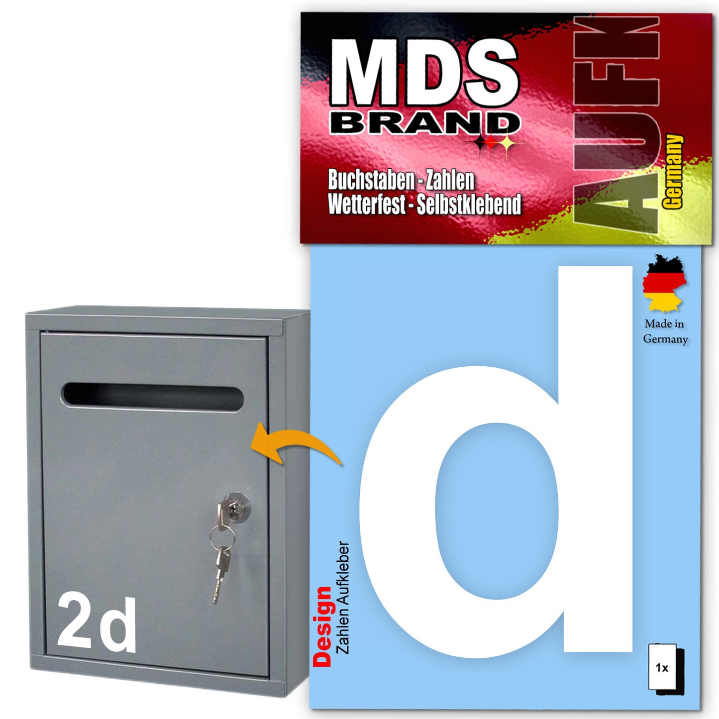 10cm Design Zahlen Aufkleber | Selbstklebende Klebezahlen für Briefkasten, Mülltonne, Hausnummer Aufkleber für Außen & Innen Weiss