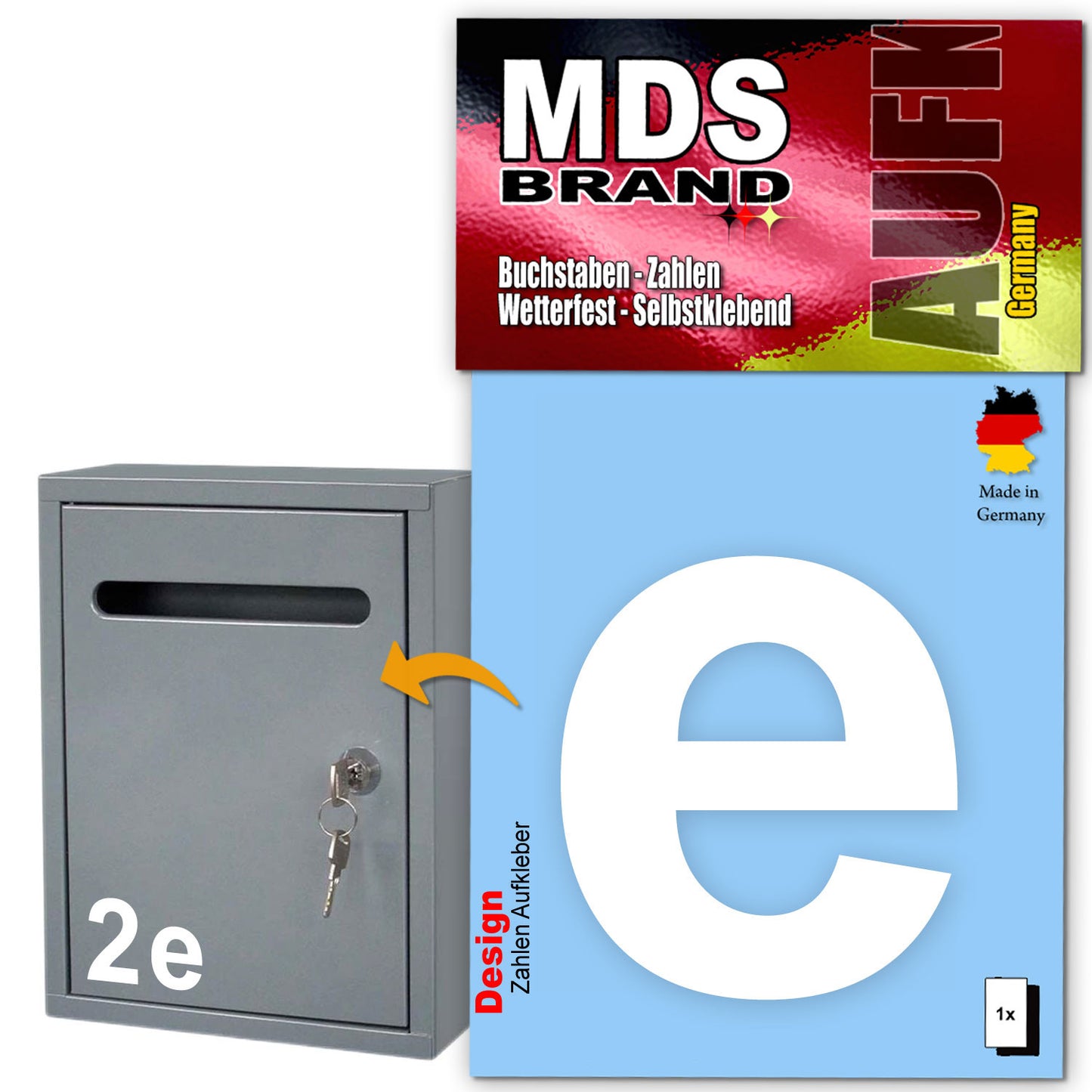 10cm Design Zahlen Aufkleber | Selbstklebende Klebezahlen für Briefkasten, Mülltonne, Hausnummer Aufkleber für Außen & Innen Weiss
