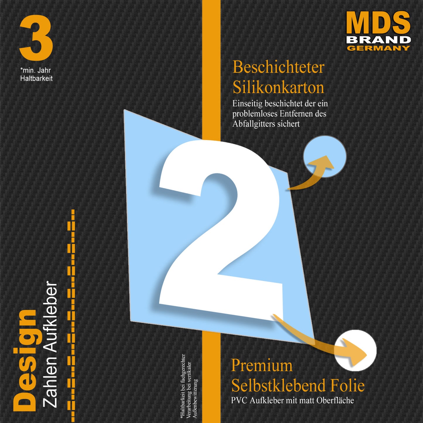 5cm Zahlen Aufkleber Weiss | Selbstklebende Klebezahlen | Vinyl Hausnummern zum Aufkleben für Briefkasten, Mülltonnen, Hausnummer für Außen & Innen