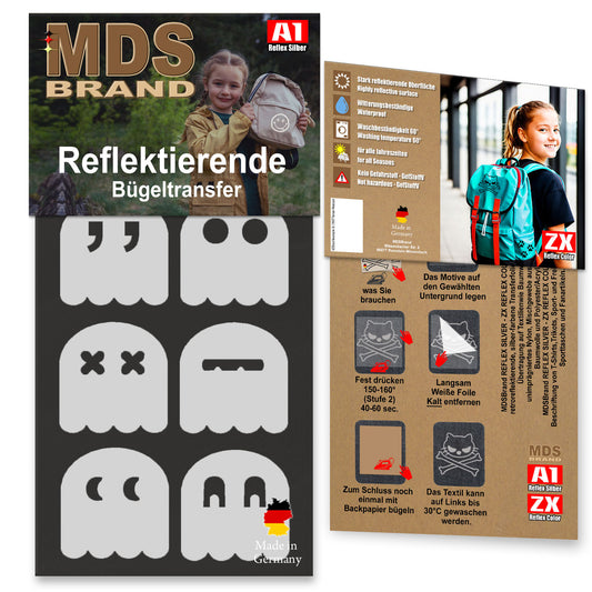 Reflektierende Kleidung Aufbügler Set - P-Man - Hohe Sichtbarkeit - Optimierte Haftung für Kleidung oder Schulranzen
