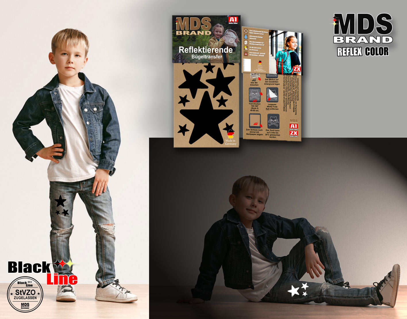 Reflektierende Aufbügler Set - Reflektoren Kinderkleidung - Hohe Sichtbarkeit - Optimierte Haftung für Kleidung oder Schulranzen - DIY