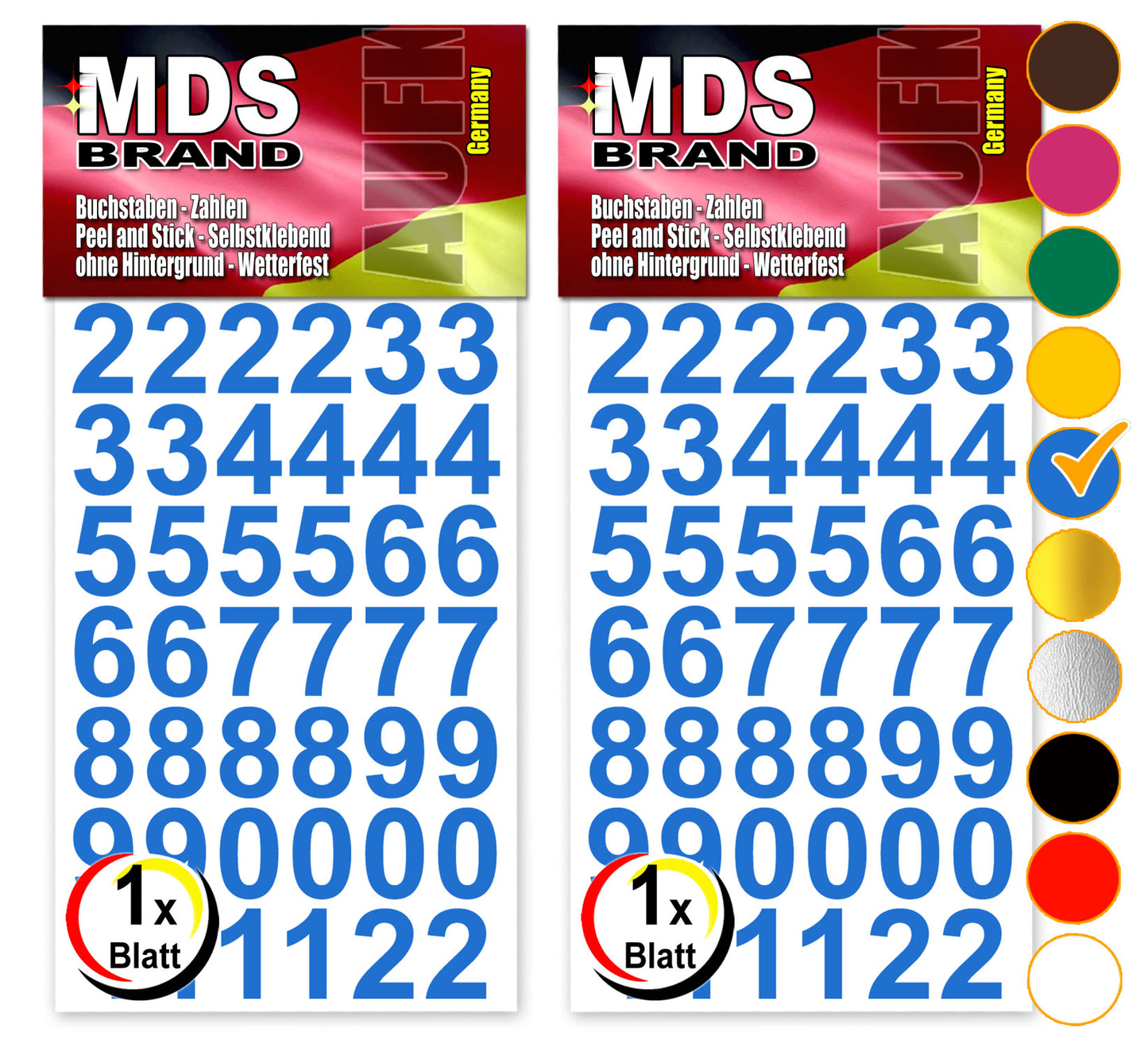 Design 2cm Zahlen Aufkleber | Selbstklebende Klebezahlen | Vinyl Hausnummern zum Aufkleben für Briefkasten, Mülltonnen Aufkleber, Buro Aufkleber, Zahlen für Außen & Innen