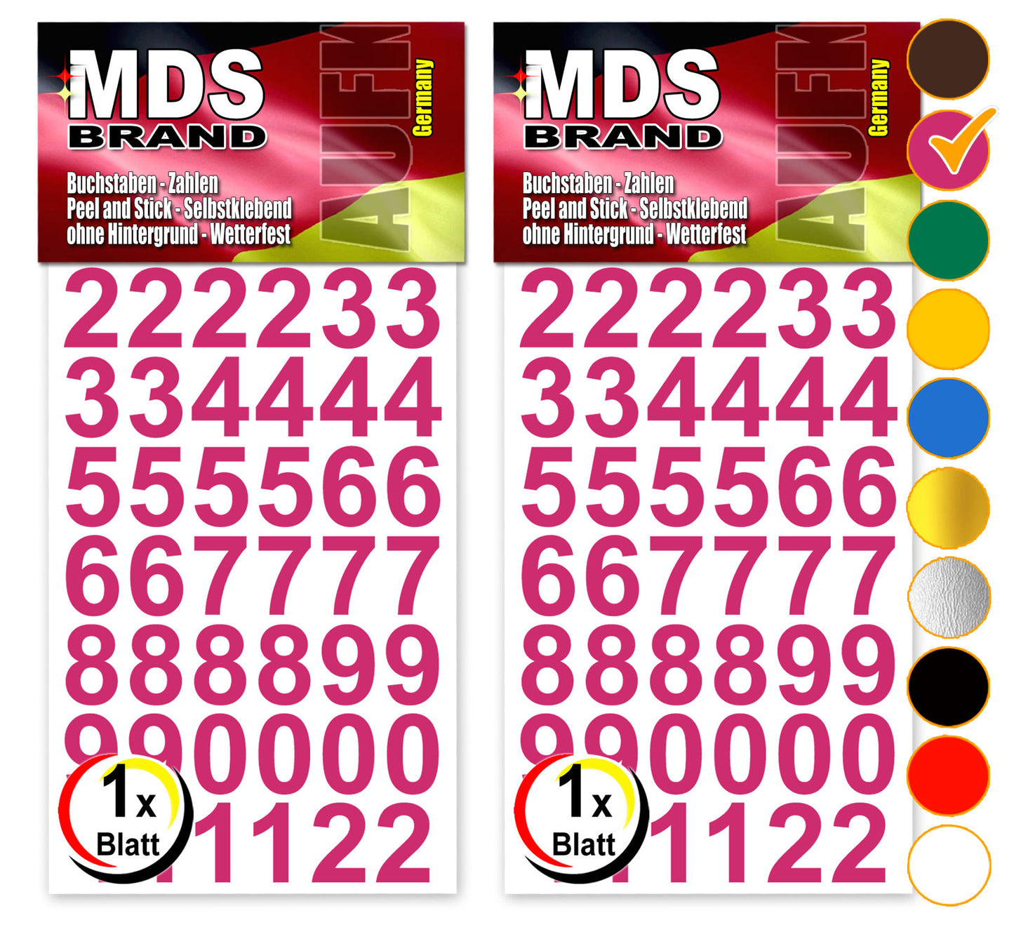 Design 2cm Zahlen Aufkleber | Selbstklebende Klebezahlen | Vinyl Hausnummern zum Aufkleben für Briefkasten, Mülltonnen Aufkleber, Buro Aufkleber, Zahlen für Außen & Innen