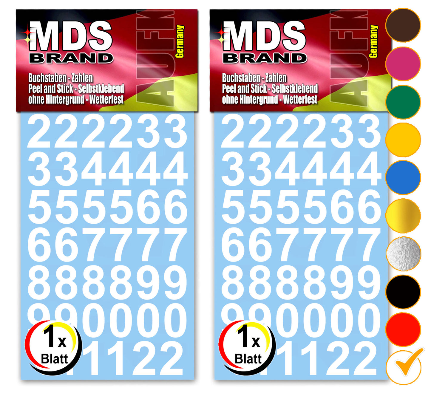 Design 2cm Zahlen Aufkleber | Selbstklebende Klebezahlen | Vinyl Hausnummern zum Aufkleben für Briefkasten, Mülltonnen Aufkleber, Buro Aufkleber, Zahlen für Außen & Innen